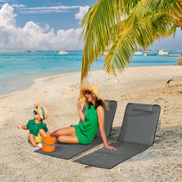 Zestaw 2 szt. Mat plażowych, regulowanych, składanych, 124L x 53B x 37-50H cm, Szary