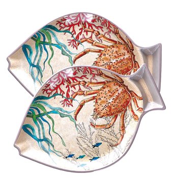 Zestaw 2 talerzy Sea Life ryby - 33 x 23 cm - Rose&Tulipani