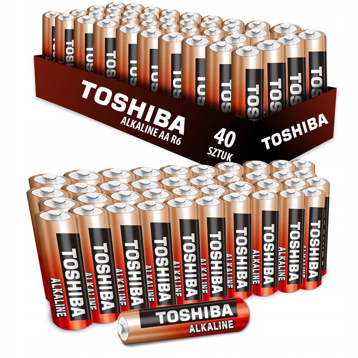 Фото - Акумулятор / батарейка Toshiba Zestaw 20 x Baterie Alkaliczne  RED ALKALINE LR6 AA 1,5V FOLIA 2szt 