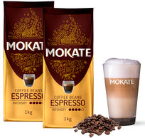 Zestaw 2kg Kawy Ziarnistej Espressso Mokate + szklanka