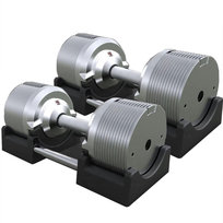 ZESTAW 2X HANTLA REGULOWANA 41,5 kg Sztangielka Srebrna regulacja co 1,5kg