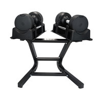 ZESTAW 2X HANTLE REGULOWANE CZARNE 41,5KG + STOJAK CZARNY NA HANTLE DO 100 KG