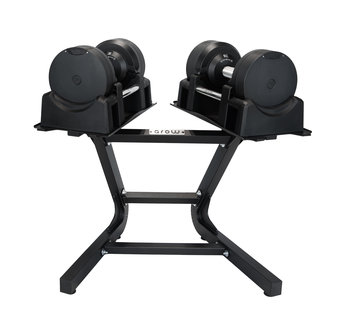 ZESTAW 2X HANTLE REGULOWANE CZARNE 41,5KG + STOJAK CZARNY NA HANTLE DO 100 KG - Arrow