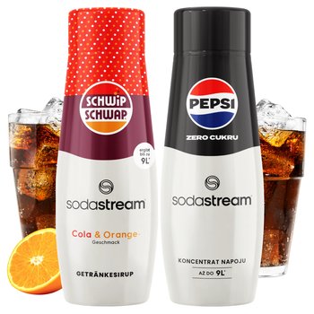 Zestaw 2x Syrop Sodastream Shwip Shwap Cola Pomarańcz + Pepsi Max Bez Cukru - SodaStream