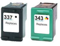 Zestaw 2X Tusz Do Hp 337 Xl 343 Xl Deskjet 5940 6983 D4160 C4180 Officejet 100 Mobile Zamienniki HP