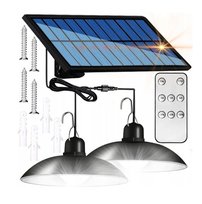 ZESTAW 2x ŻYRANDOL LAMPA WISZĄCA SOLARNA LED PILOT ZDALNEGO STEROWANIA