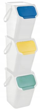 Zestaw 3 Białych Pojemników Do Segregacji Śmieci + Filtry Pojemniki Białe - ProNice