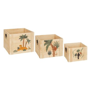 Zestaw 3 drewnianych pudełek Jungle - Atmosphera