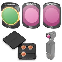 Zestaw 3 Filtrów do DJI OSMO POCKET 3 - Polaryzacyjny CPL, Szary ND8 / ND16 + Etui