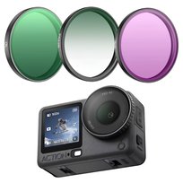 ZESTAW 3 FILTRÓW MIX DO KAMERY DJI OSMO ACTION 6 - CPL / ND16 / BLACK MIST 1/4