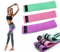 Zestaw 3 Gumy Oporowe Taśmy Materiałowe Do Ćwiczeń