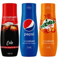 Zestaw 3 koncentratów SodaStream Cola+Pepsi+Mirinda