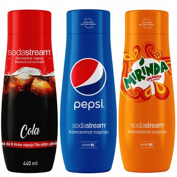 Zestaw 3 koncentratów SodaStream Cola+Pepsi+Mirinda - SodaStream