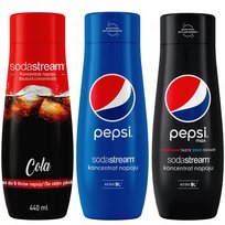 Zestaw 3 koncentratów SodaStream Cola+Pepsi+Pepsi MAX