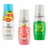 Zestaw 3 koncentratów Sodastream. Ice Tea Peach Zero, Grapefruit, LemonLime