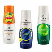 Zestaw 3 koncentratów Sodastream Lipton Ice Tea Peach + Energy + Mohito