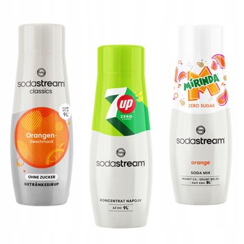 Zestaw 3 koncentratów Sodastream Orange Zero + 7up free + Mirinda Zero - SodaStream