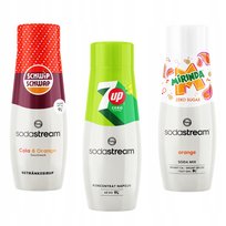 Zestaw 3 koncentratów Sodastream Schwip Schwap + 7up Free + Mirinda Zero
