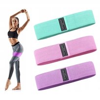 ZESTAW 3 MOCNE GUMY DO ĆWICZEŃ OPASKI MATERIAŁOWE OPOROWE TAŚMY FITNESS PRO