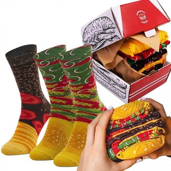 Zestaw 3 Par Skarpetek Burger W Opakowaniu Prezentowym - Giftmania
