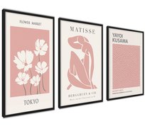 Zestaw 3 Plakatów Matisse Pudrowy Róż 30X40Cm