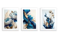 Zestaw 3 plakatów Obrazy na ścianę do salonu Plakaty Glamour ze złotem 30x40