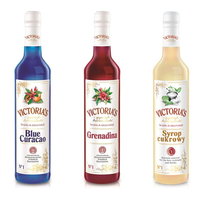 Zestaw 3 syropów Blue Curacao, Grenadina, Cukrowy 3 x 490 ml Victoria's