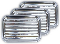 Zestaw 3 tacek do grilla ze stali nierdzewnej 35x24 cm – wielorazowe tacki do grillowania warzyw, ryb i mięsa