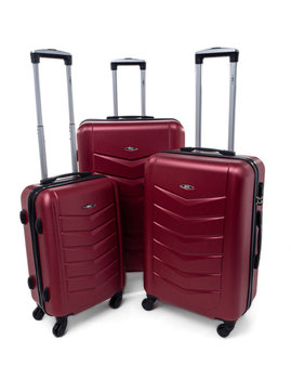 Zestaw 3 walizek KEMER RGL 520 Bordowy - KEMER