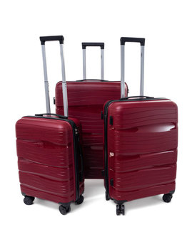 Zestaw 3 walizek KEMER RGL PP3 Bordowy - KEMER