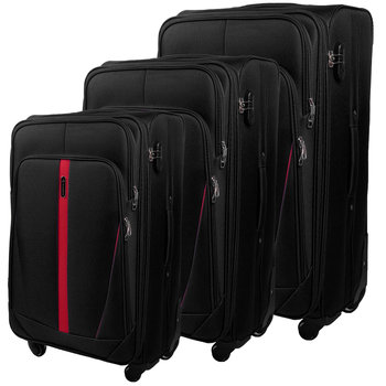 Zestaw 3 Walizek Miękkich z Codury (XL+M+S) Czarny - DIAMOND