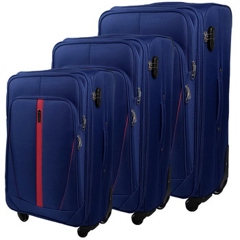 Zestaw 3 Walizek Miękkich z Codury (XL+M+S) Granatowy - DIAMOND