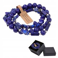 Zestaw 3 X Bransoletka Męska 5-8 Mm Kamień Lazuryt Błękitny Lapis Lazuli Ann Eivor