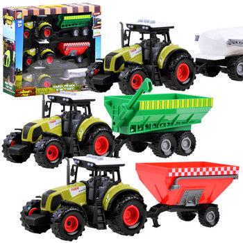 Zestaw 3 x Traktor + przyczepa dla farmera ZA3908 - Inna marka