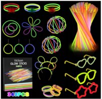 Zestaw 343 elementów 150 pałeczki świecące z łącznikiem okulary kolczyki
