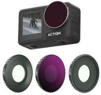 Zestaw 3X Filtr Polaryzacyjny CPL + Ultrafioletowy UV + Szary ND16 do DJI Osmo Action 4
