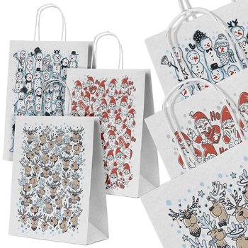 Zestaw 3Xtorba Papierowa Świąteczna Mikołaje/Bałwanki/ Renifery - Inna marka