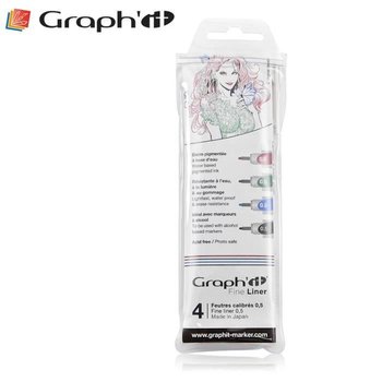 Zestaw 4 cienkich kolorowych linerów firmy Graph'It - Inna marka