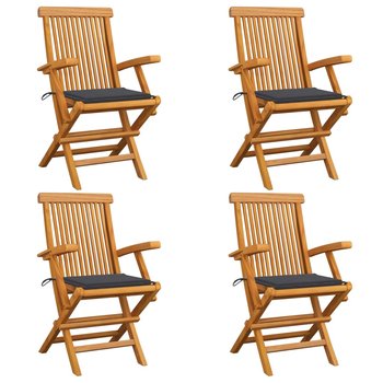 Zestaw 4 drewnianych krzeseł ogrodowych, tek, 55x6 - Zakito