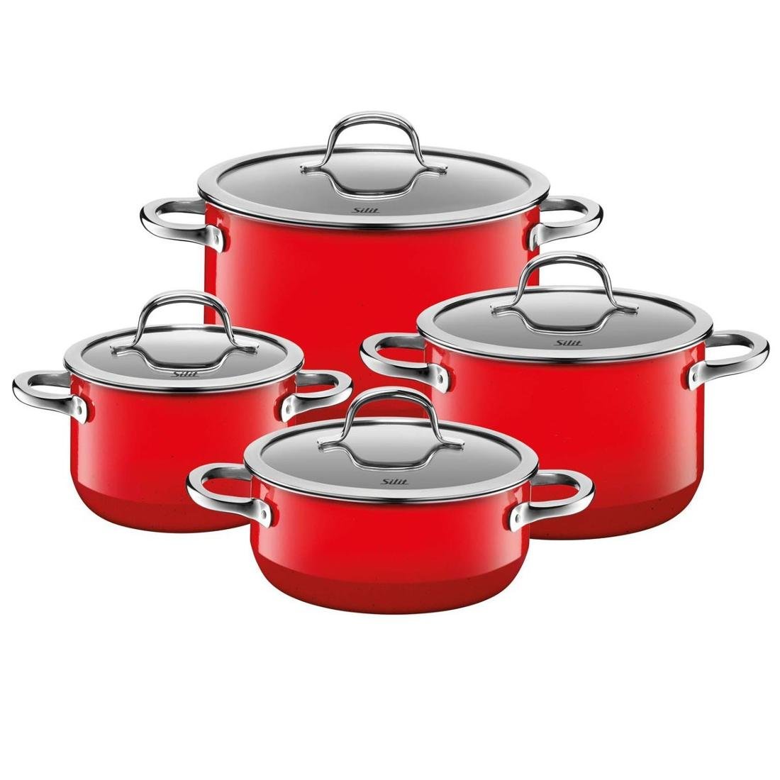 Zestaw 4 garnków SILIT Passion Red, czerwony