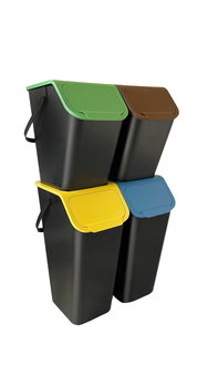 ZESTAW 4 KOSZY DO SEGREGACJI ODPADÓW BINI 35l x2 25l x2 + 4 filtry - PRACTIC
