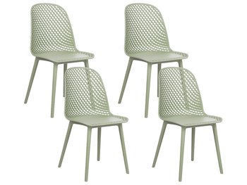 Zestaw 4 krzeseł do jadalni zielony EMORY - Beliani