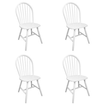 Zestaw 4 krzeseł drewnianych, białe, 46,5x52x94 cm - Zakito Europe