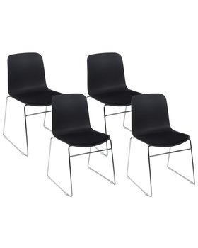 Zestaw 4 krzeseł konferencyjnych czarny NULATO - Beliani
