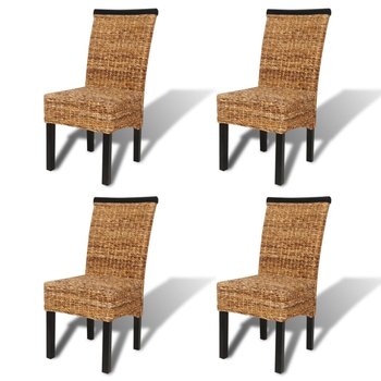 Zestaw 4 krzeseł Manila z abaki, brązowy, 47x50x97 - Zakito Europe