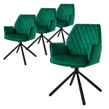 Zestaw 4 krzeseł obrotowych krzesło do jadalni krzesło 180 ° obrotowe aksamitne krzesło do salonu - ML-DESIGN