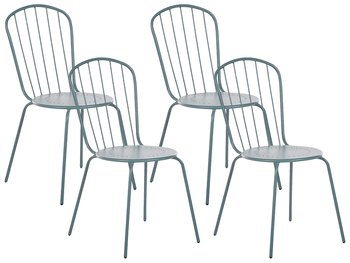 Zestaw 4 krzeseł ogrodowych metalowy jasnoniebieski CALVI - Beliani