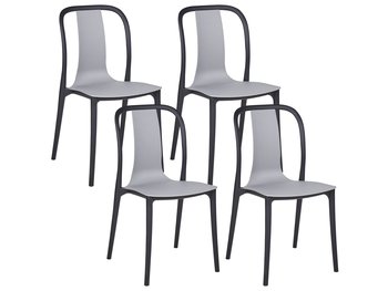 Zestaw 4 krzeseł ogrodowych szaro-czarny SPEZIA - Beliani