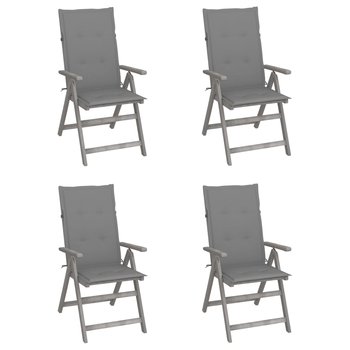Zestaw 4 krzeseł ogrodowych z poduszkami, drewno a - Zakito