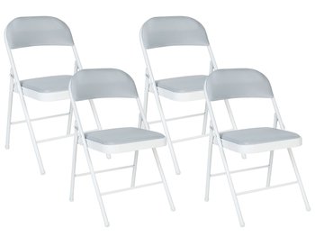 Zestaw 4 krzeseł składanych jasnoszary SPARKS - Beliani